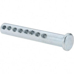 Value Collection - 5/16" Pin Diam, 2" OAL, Adjustable Clevis Pin - 7/64" Hole, 1-3/4" Usable Length, Zinc-Plated Steel - Industrial Tool & Supply