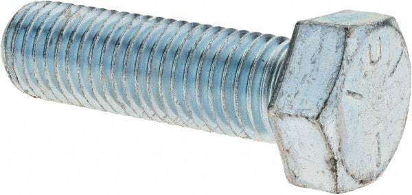 Value Collection - 3/4-10 UNC, 2-1/2" Length Under Head Hex Head Cap Screw - Fully Threaded, Grade 5 Steel, Zinc-Plated Finish, 1-1/8" Hex - Industrial Tool & Supply