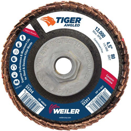 4-1/2 × 5/8-11 80G TIPER FLAP DISC - Industrial Tool & Supply