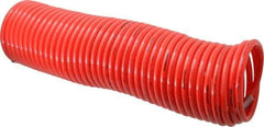 PRO-SOURCE - 3/8" ID, 3/8 Thread, 50' Long, Red Nylon Coiled & Self Storing Hose - 225 Max psi, Male Swivel x Male Swivel - Industrial Tool & Supply