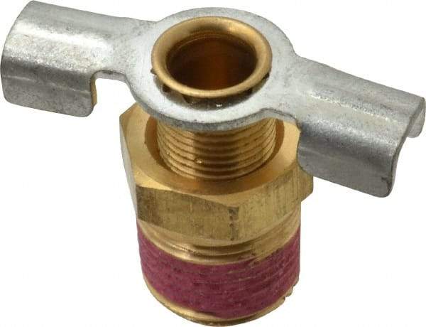 Value Collection - Steel Wing Nut Valve Drain Cock & Shutoff Valve - 3/8 Thread, 200 Max psi - Industrial Tool & Supply