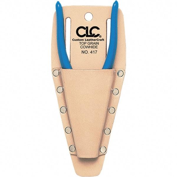 CLC - Pliers Holster with 1 Pocket - Leather, Natural (Color), 3" Wide x 6" High x 1" Deep - Industrial Tool & Supply