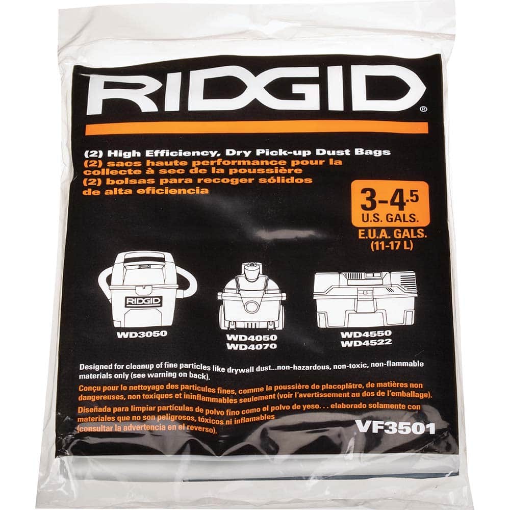 Ridgid - Vacuum Cleaner Filters Vacuum Type: Wet/Dry Vacuum Filter Type: Bag - Industrial Tool & Supply