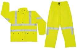 MCR Safety - Size 4XL, Lime, Rain, Disposable Encapsulated Suit - No Pockets - Industrial Tool & Supply
