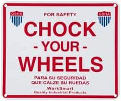 Value Collection - "Chock Your Wheels", Aluminum Safety Sign - Use for Accident Prevention - Industrial Tool & Supply