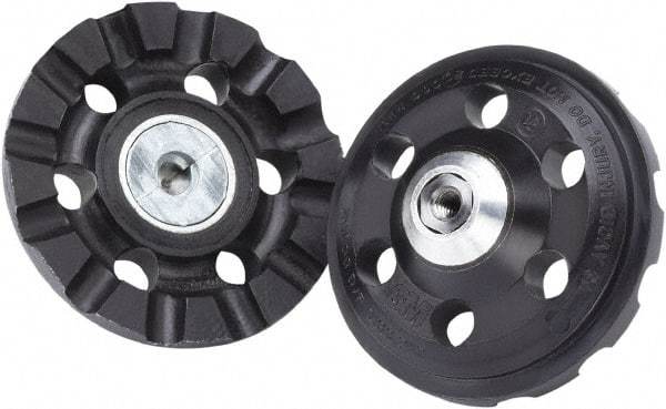 3M - 4" Diam Disc Backing Pad - 3/8" Shank Diam, Hard Density, 15,000 RPM, Roloc TR Compatible - Industrial Tool & Supply