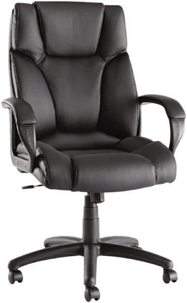 ALERA - 28-3/8" High Office/Managerial/Executive Chair - 21" Wide x 20" Deep, Soft Leather Seat, Black - Industrial Tool & Supply