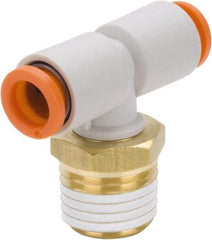 SMC PNEUMATICS - 5/16" Outside Diam, 1/4 NPT, Brass/Polybutylene Push-to-Connect Tube Male Branch Tee - 145 Max psi - Industrial Tool & Supply