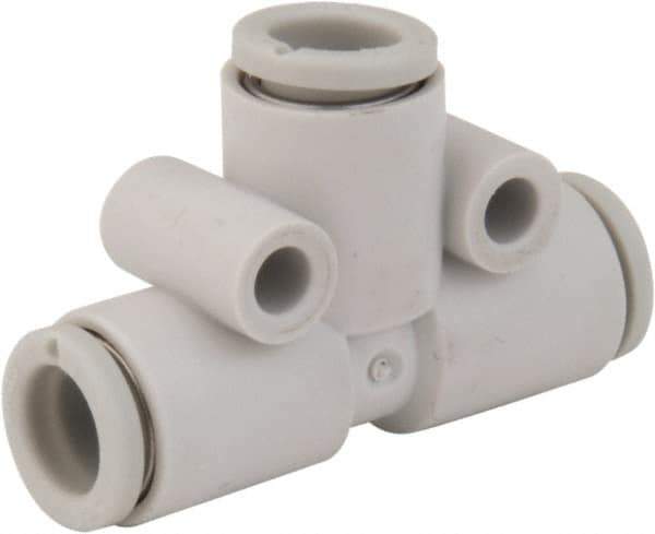 SMC PNEUMATICS - 12mm OD, Brass/Polybutylene Push-to-Connect Union Tee - 145 Max psi - Industrial Tool & Supply