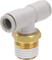 SMC PNEUMATICS - 8mm Outside Diam, 1/4 BSPT, Brass/Polybutylene Push-to-Connect Tube Male Branch Tee - 145 Max psi - Industrial Tool & Supply