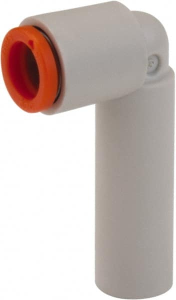 SMC PNEUMATICS - 3/16" OD, Brass/Polybutylene Push-to-Connect Plug-In Reducer Elbow - Industrial Tool & Supply