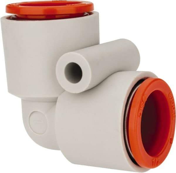 SMC PNEUMATICS - 1/2" OD, Brass/Polybutylene Push-to-Connect Union Elbow - 145 Max psi - Industrial Tool & Supply