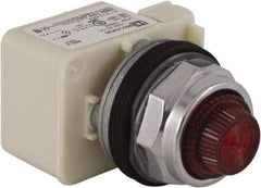 Schneider Electric - 120 V Red Lens Incandescent Pilot Light - Round Lens, Screw Clamp Connector - Industrial Tool & Supply