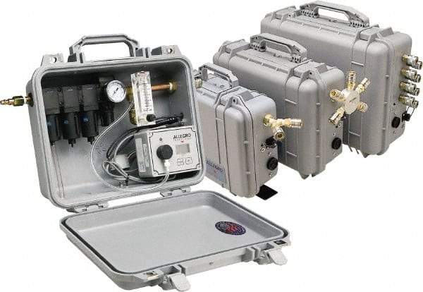 Allegro - 60 CFM Portable SAR Filtration Panel - 5 Respirator Outlets, 1/2" Inlet, 1/4" Outlet - Industrial Tool & Supply