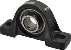 Browning - 1-3/16" ID, 6-3/16" OAL x 3-9/32" OAH Pillow Block - 2,567 Lb Static Cap, 4,381 Lb Dyn Cap, 4-23/32" Btw Mnt Hole Ctrs, 1-11/16" Base-to-Ctr Ht, Cast Iron - Industrial Tool & Supply