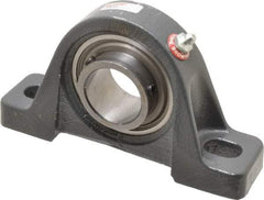 Browning - 1-7/16" ID, 6-3/4" OAL x 3-11/16" OAH Pillow Block - 3,493 Lb Static Cap, 5,782 Lb Dyn Cap, 5" Btw Mnt Hole Ctrs, 1-7/8" Base-to-Ctr Ht, Cast Iron - Industrial Tool & Supply