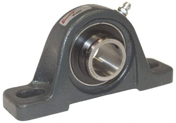 Browning - 3/4" ID, 5" OAL x 2-15/32" OAH Pillow Block - 1,444 Lb Static Cap, 2,611 Lb Dyn Cap, 3-25/32" Btw Mnt Hole Ctrs, 1-1/4" Base-to-Ctr Ht, Cast Iron - Industrial Tool & Supply