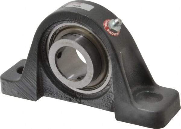 Browning - 1-1/4" ID, 6-3/4" OAL x 3-5/8" OAH Pillow Block - 3,493 Lb Static Cap, 5,782 Lb Dyn Cap, 5" Btw Mnt Hole Ctrs, 1-13/16" Base-to-Ctr Ht, Cast Iron - Industrial Tool & Supply