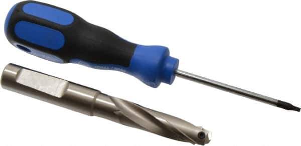 Guhring - 29/64 to 0.472" Diam, 38.1mm Max Depth, 1/2" Shank Diam, 56mm Flute, Replaceable Tip Drill - HT 800 WP Insert, Series 4107 - Industrial Tool & Supply