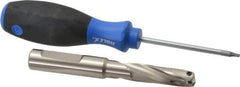 Guhring - 0.433 to 0.452" Diam, 36.6mm Max Depth, 1/2" Shank Diam, 54mm Flute, Replaceable Tip Drill - HT 800 WP Insert, Series 4107 - Industrial Tool & Supply