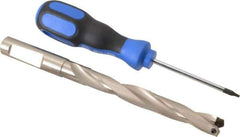 Guhring - 12 to 12.49mm Diam, 89.7mm Max Depth, 1/2" Shank Diam, 109mm Flute, 156mm OAL, Replaceable Tip Drill - HT 800 WP Insert, Series 4109 - Industrial Tool & Supply