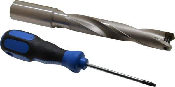 Guhring - 21.99mm Diam, 114.1mm Max Depth, 25mm Shank Diam, 207mm OAL, Replaceable Tip Drill - HT 800 WP Insert, Series 4108 - Industrial Tool & Supply