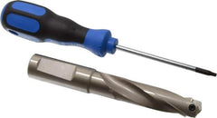 Guhring - 0.689 to 0.708" Diam, 57.4mm Max Depth, 3/4" Shank Diam, 84mm Flute, Replaceable Tip Drill - HT 800 WP Insert, Series 4107 - Industrial Tool & Supply