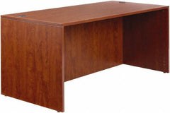 ALERA - Woodgrain Laminate Desk Shell - 65" Wide x 29-1/2" Deep x 29-5/8" High, Medium Cherry - Industrial Tool & Supply
