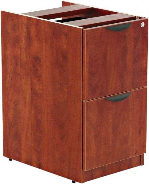 ALERA - 15-5/8" Wide x 28-1/2" High x 28-1/2" Deep, 2 Drawer Full Pedestal - Woodgrain Laminate, Medium Cherry - Industrial Tool & Supply