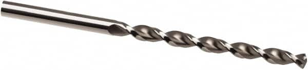 Taper Length Drill Bit: 0.1181″ Dia, 130 ° Bright/Uncoated, RH Cut, Parabolic Flute, Cylindrical Shank, Series 501