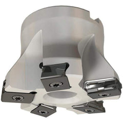 Iscar - 5 Inserts, 2-1/2" Cut Diam, 1" Arbor Diam, 0.118" Max Depth of Cut, Indexable Square-Shoulder Face Mill - 0/90° Lead Angle, 1-3/4" High, HTP LNHT 1606 Insert Compatibility, Through Coolant, Series TangPlunge - Industrial Tool & Supply