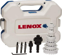 Lenox - 15 Piece, 7/8" to 2-1/2" Saw Diam, Electrician's Hole Saw Kit - Carbide-Tipped, Toothed Edge, Includes 6 Hole Saws - Industrial Tool & Supply