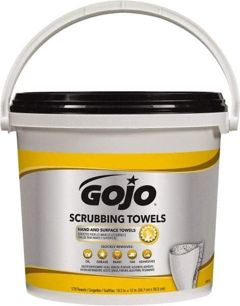 GOJO - Pre-Moistened Hand Cleaning Wipes - Canister, 12-1/4" x 10-1/2" Sheet Size, Red - Industrial Tool & Supply