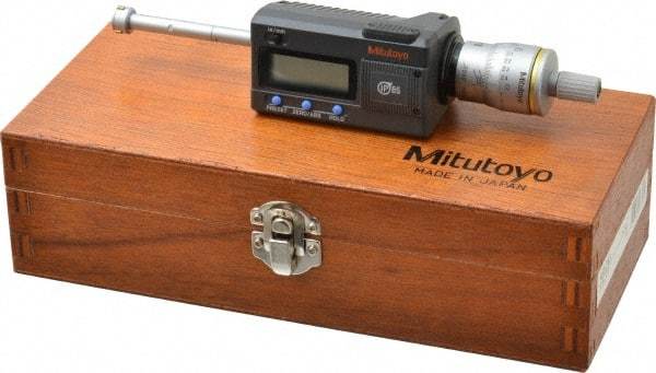 Mitutoyo - 0.425" to 0.5", IP65, TiN Finish, Electronic Inside Micrometer - 0.00005" Resolution, 0.0001" Accuracy - Industrial Tool & Supply