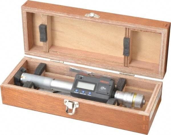 Mitutoyo - 0.8" to 1", IP65, TiN Finish, Electronic Inside Micrometer - 0.00005" Resolution, 0.00015" Accuracy - Industrial Tool & Supply
