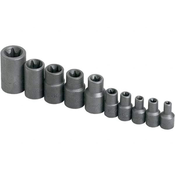 SK - 1/4" Drive Standard Socket Set - E4 to E18 Torx, Torx Measurement Standard - Industrial Tool & Supply