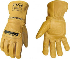 Youngstown - Size M, Leather or Synthetic Leather, Arc Flash, Flame Resistant & Waterproof Gloves - Waterproof & Kevlar Lined, 50.5 cal/Sq cm Max Arc Protection, HRC 4, ANSI Cut Level 2, NFPA70E & ASTM F2302 - Industrial Tool & Supply