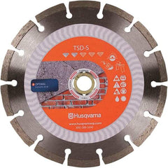 Husqvarna - 7" Diam, 5/8 & 7/8" Arbor Hole Diam, Continuous Edge Tooth Wet & Dry Cut Saw Blade - Diamond-Tipped, Fast Cutting Action, Standard Round Arbor - Industrial Tool & Supply