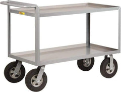 Little Giant - 1,500 Lb Capacity, 30" Wide x 54" Long x 38-1/2" High Shelf Cart - 2 Shelf, Steel, 2 Rigid/2 Swivel Casters - Industrial Tool & Supply