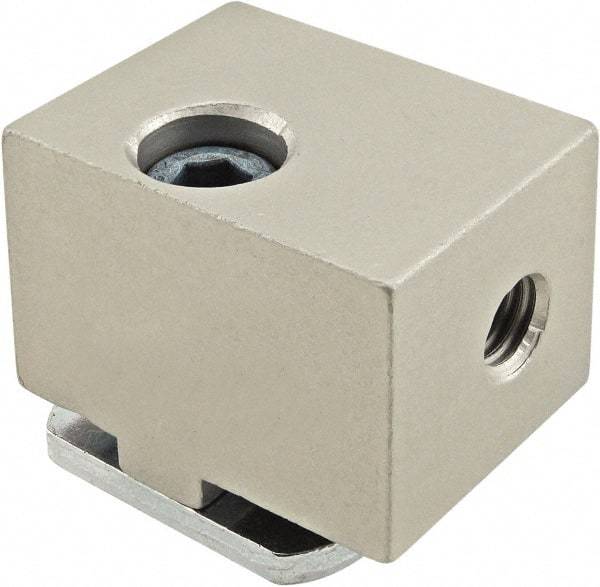 80/20 Inc. - Open Shelving Panel Mount Block - Aluminum, Clear Anodized Finish, Use with 40 Series & Bolt Kit 13-8316 - Industrial Tool & Supply