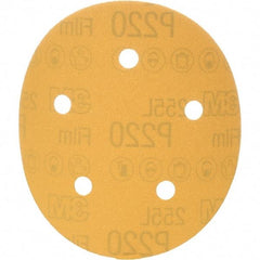 3M - 5" Diam, 220 Grit, Aluminum Oxide Hook & Loop Disc - Extra Fine Grade, Coated, Series 255L - Industrial Tool & Supply