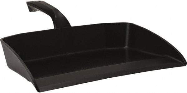 Vikan - 12-1/2" Wide Handheld Dustpan - Plastic Body, 4-1/2" Handle, Black - Industrial Tool & Supply