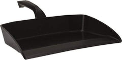 Vikan - 12-1/2" Wide Handheld Dustpan - Plastic Body, 4-1/2" Handle, Black - Industrial Tool & Supply