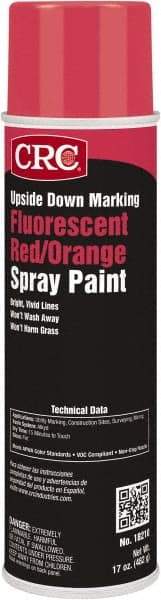 CRC - 20 fl oz Red Marking Paint - 700' Coverage, Lead Free Formula, 528 gL VOC - Industrial Tool & Supply