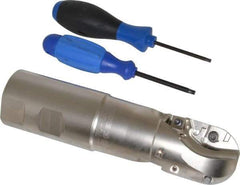 Seco - 2" Cut Diam, 2-3/4" Max Depth of Cut, 2" Shank Diam, 7.96" OAL, Indexable Ball Nose End Mill - Straight Shank, R218.20 Toolholder, 218.20-250.R/SCET 12 Insert - Industrial Tool & Supply