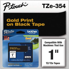 Brother - 1" Wide, Black Tape Cassette - For Label Maker - Industrial Tool & Supply