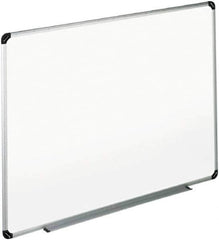 UNIVERSAL - 36" High x 48" Wide Erasable Melamine Marker Boards - Aluminum/Plastic Frame, 49.67" Deep, Includes Accessory Tray/Rail & Mounting Kit - Industrial Tool & Supply