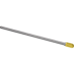 Made in USA - 1/2" Cut Diam, 0.2362" Shank Diam, Cylinder with Radius Head Single Cut Burr - Carbide, 25mm LOC, 175mm OAL - Industrial Tool & Supply