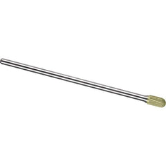 Made in USA - 1/2" Cut Diam, 0.2362" Shank Diam, Cylinder with Radius Head Single Cut Burr - Carbide, 25mm LOC, 175mm OAL - Industrial Tool & Supply