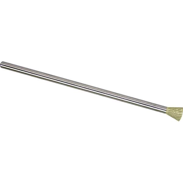 Made in USA - 1/2" Cut Diam, 1/4" Shank Diam, Inverted Cone Head Double Cut Burr - Carbide, 1/2" LOC, 6-1/2" OAL - Industrial Tool & Supply